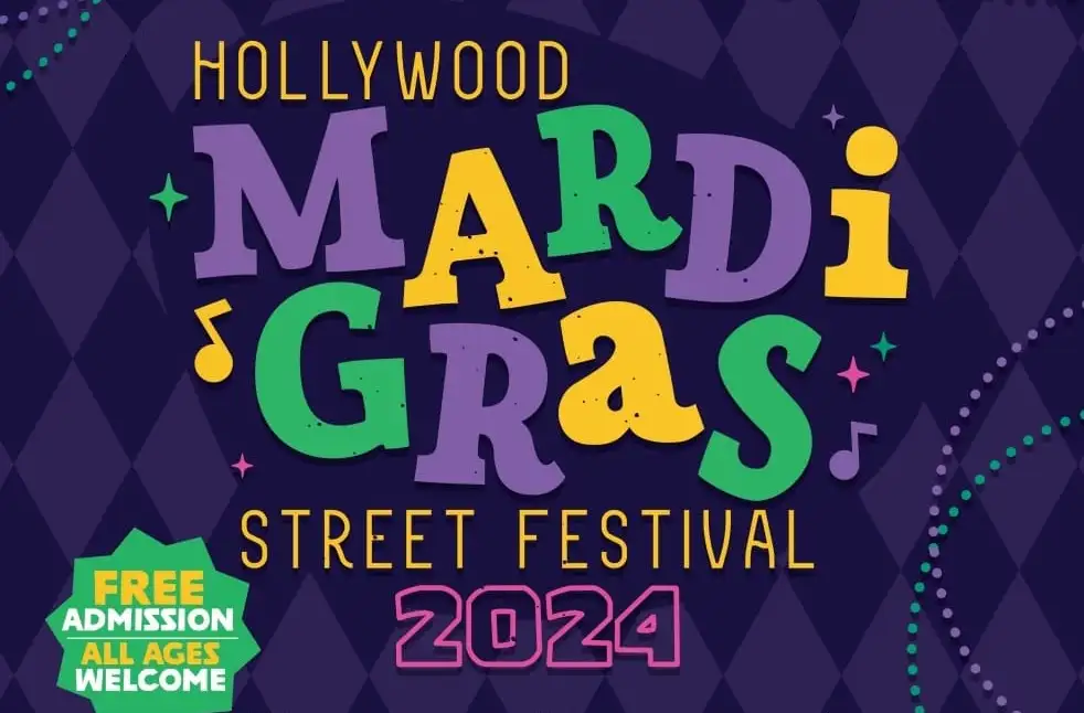 Mardi Gras 2024 Hollywood Florida flyer