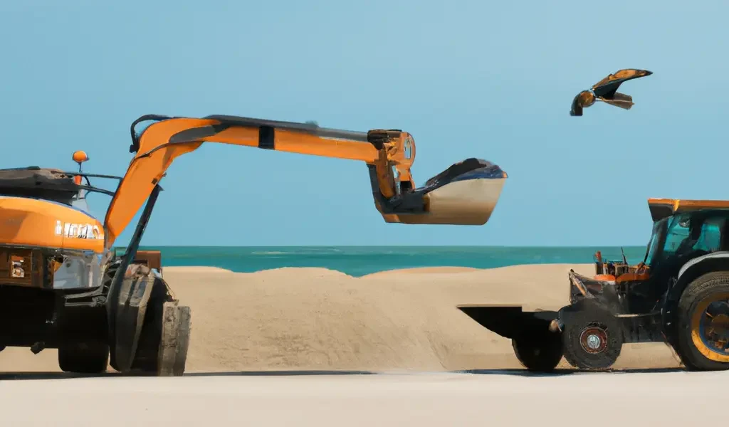 Tractors on the beach
